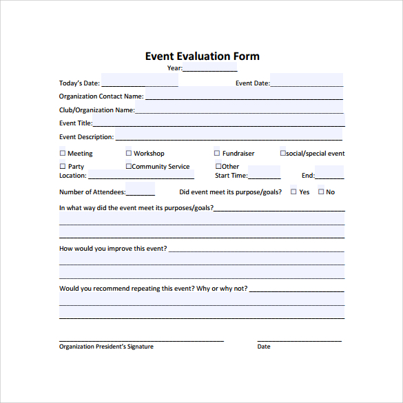 FREE 9 Event Evaluation Samples In PDF MS Word