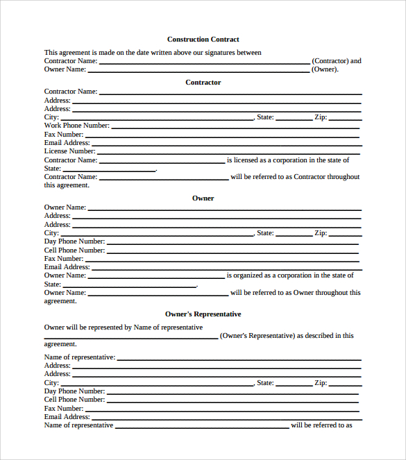 FREE 15 Construction Contract Templates In PDF Google Docs MS Word 