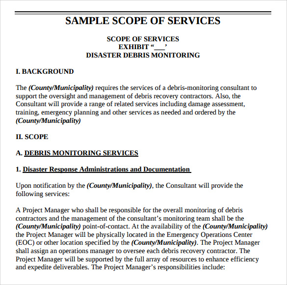 FREE 40  Sample Scope of Work Templates in PDF MS Word Excel