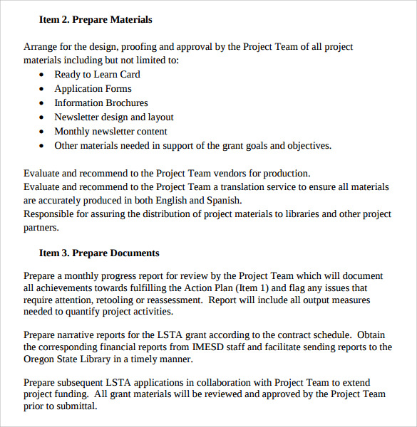 Scope Of Work Template For Event Planner