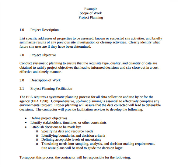 FREE 40 Sample Scope Of Work Templates In PDF MS Word Excel