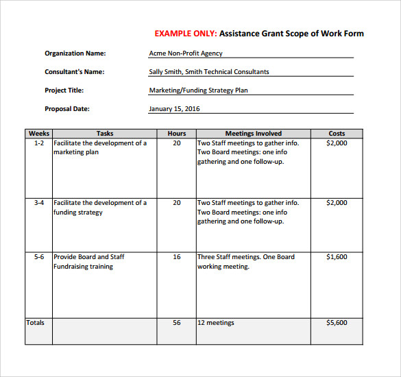 scope of work business plan