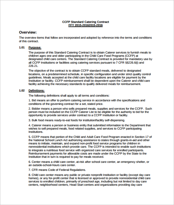 catering services contract pdf template free download1