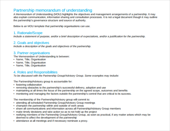 basic memorandum of understanding