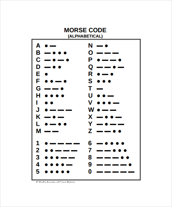 example of morse code template
