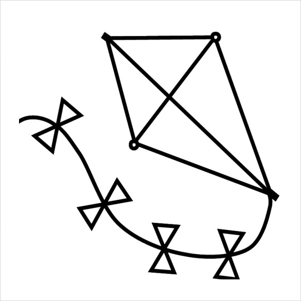 kite coloring page template