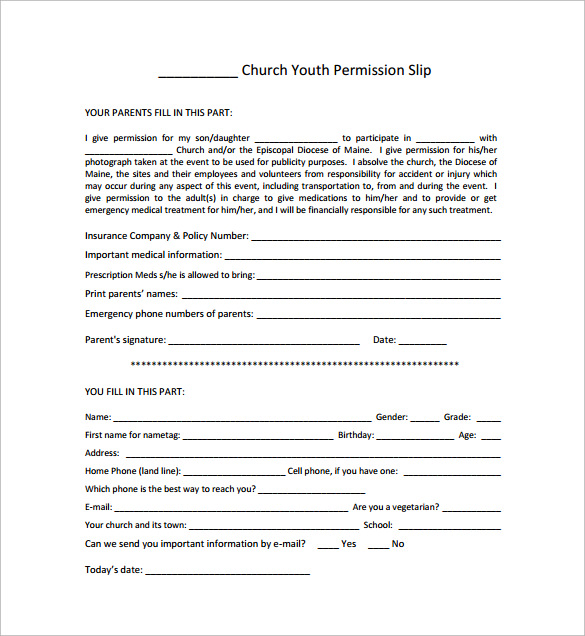 FREE 25+ Permission Slip Samples in MS Word PDF