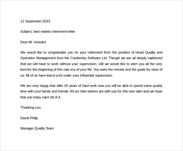 Retirement Congratulations Letter To Friend Database | Letter Template