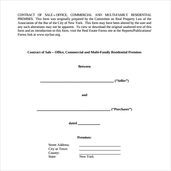 simple sales contract template