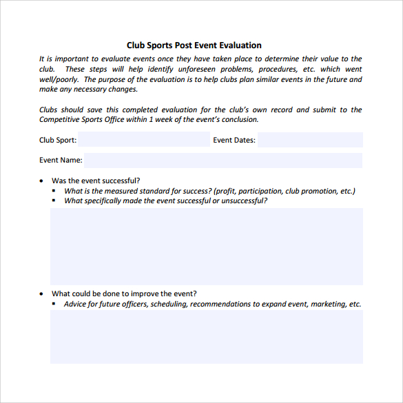 FREE 9  Event Evaluation Samples in PDF MS Word Excel