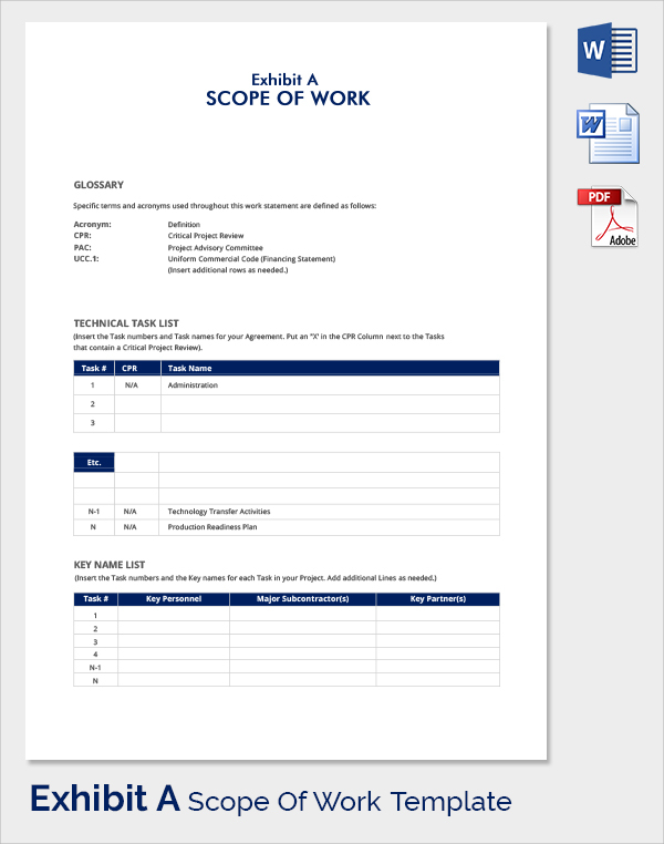 FREE 21+ Sample Scope of Work Templates in PDF | MS Word | Excel