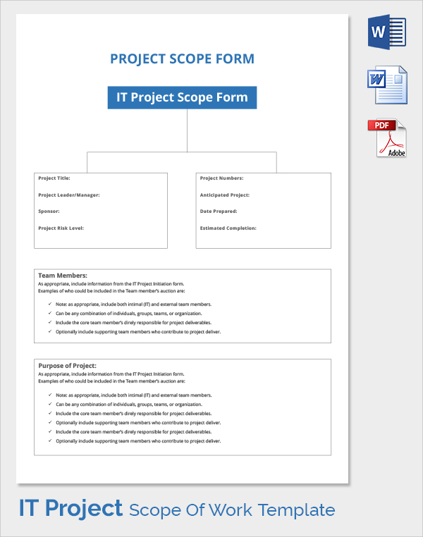 it project scope of work template