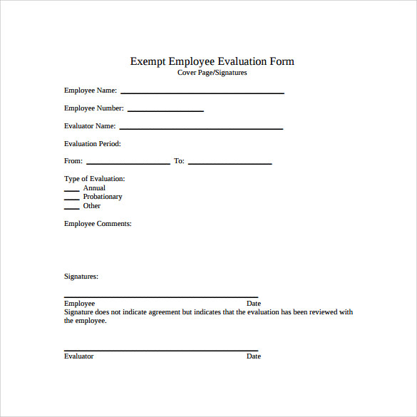 employee evaluation form template