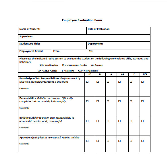 employee evaluation form to download