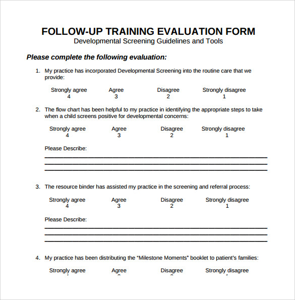 Post Training Evaluation Form Sample Master Of Template Document
