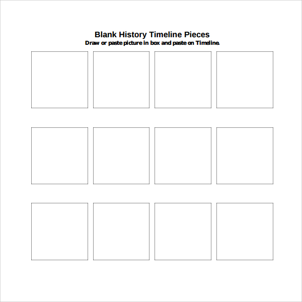 blank excel horizontal history timeline template