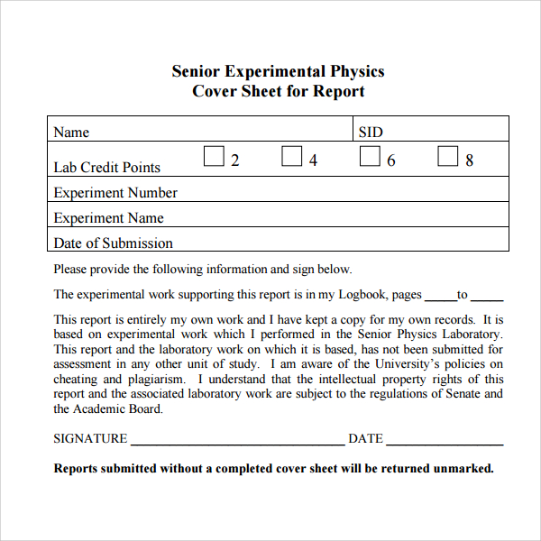 report cover sheet template download1