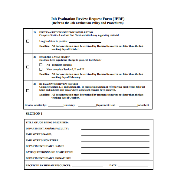 Free 9 Job Evaluation Samples In Ms Word Pdf