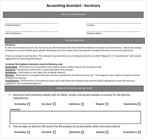 accounting assistant secretary