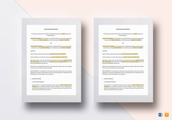 FREE 19  Sample Service Contract Templates in Google Docs MS Word