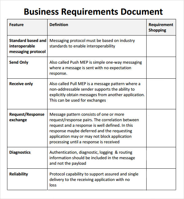 7 Business Requirements Document Templates PDF Word Sample Templates