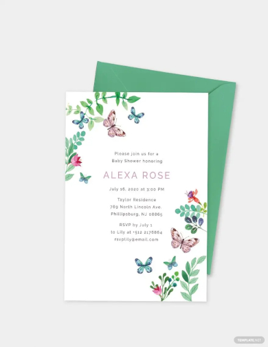 butterfly baby shower invitation template