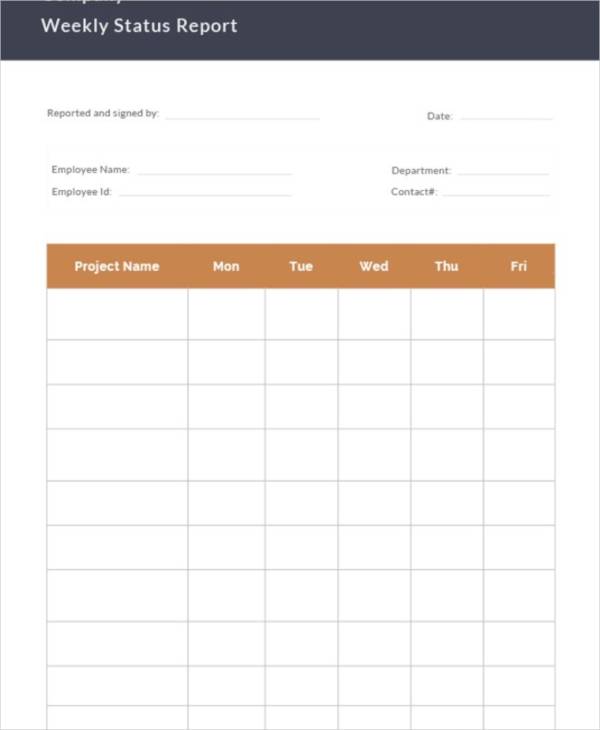 Weekly Test Report Template