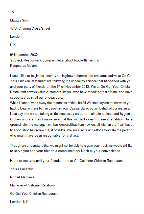 complaint letter response1