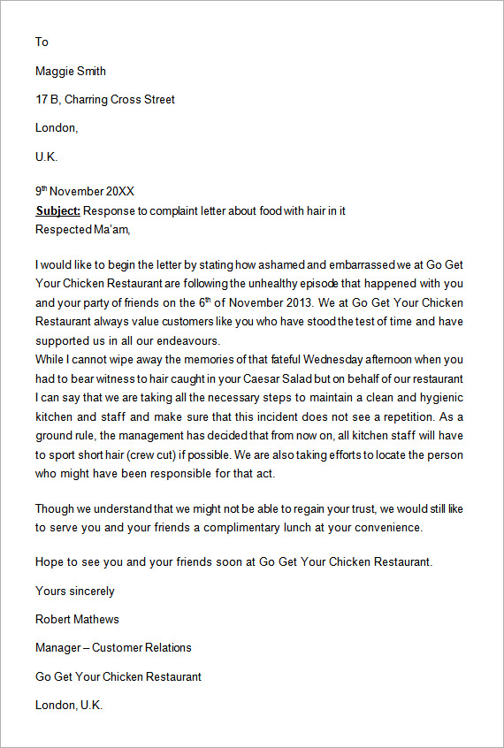 Sample Complaint Letter – 8+ Free Samples , Examples , Format