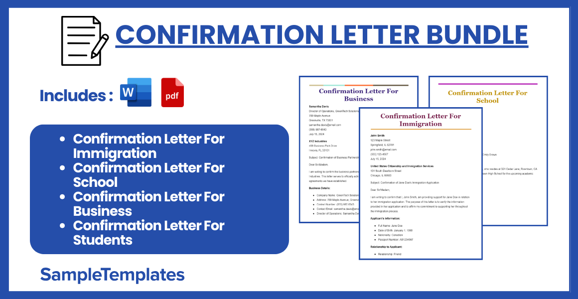 confirmation letter bundle