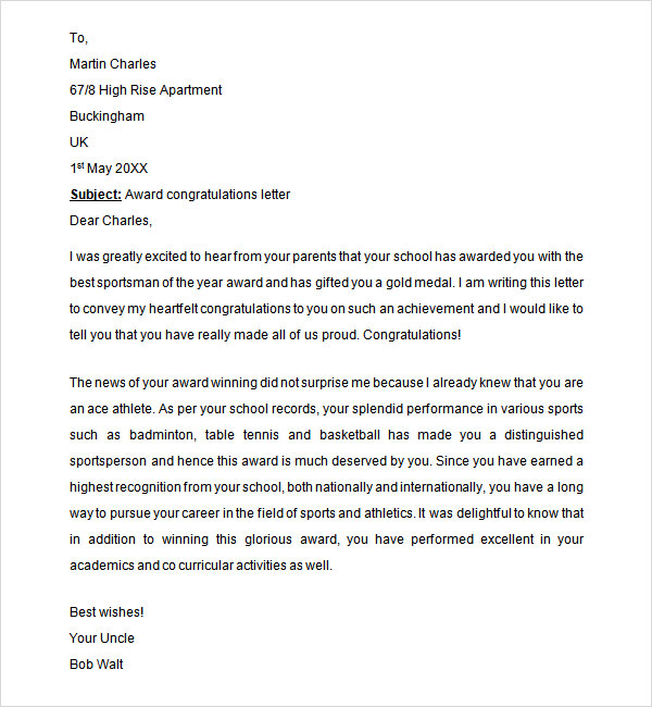 FREE 10+ Congratulation Letters in Word  PDF