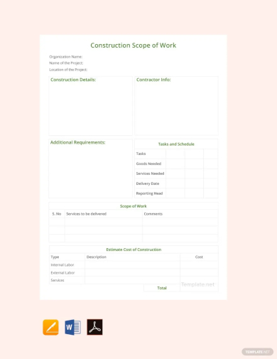 construction scope of work template