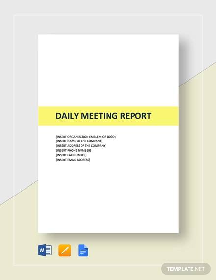daily meeting report 