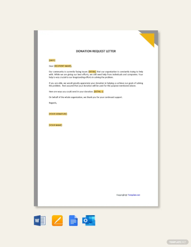 donation request letter format template