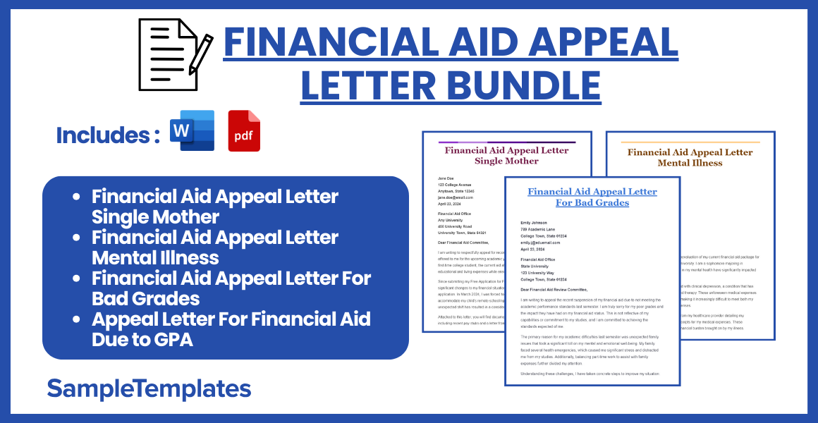 financial aid appeal letter bundle