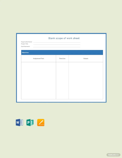 free blank scope of work template