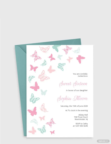 free butterfly birthday invitation template