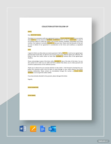 free collection letter follow up template