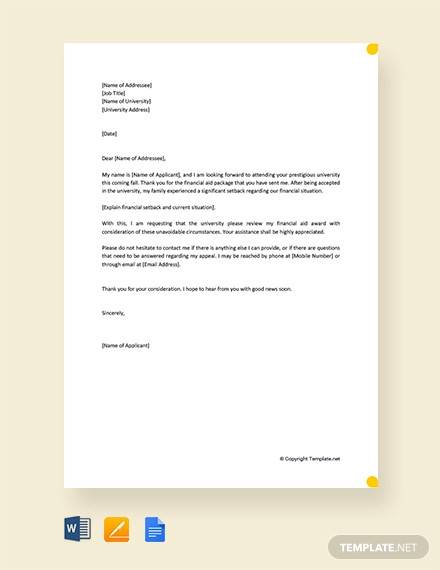 Letter For Financial Support from images.sampletemplates.com
