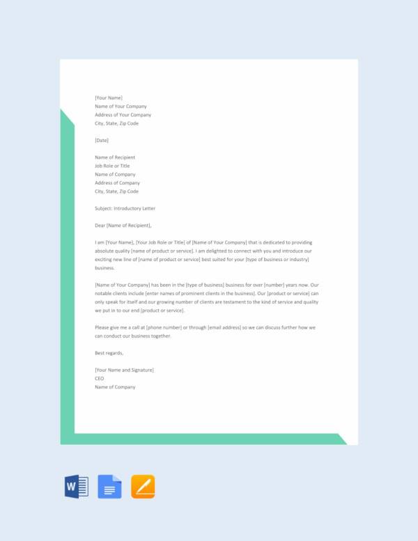 free letter of introduction template