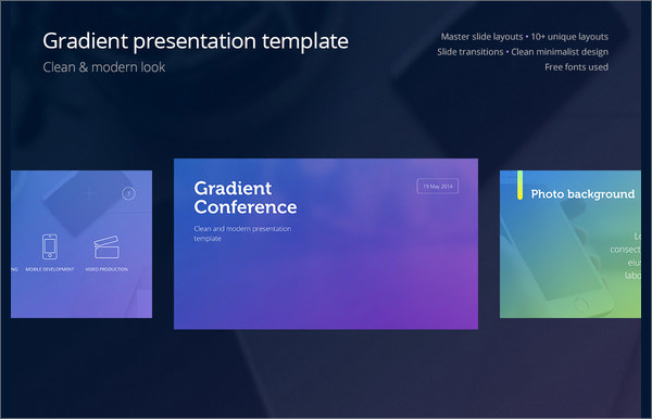 gradient presentation template indesign