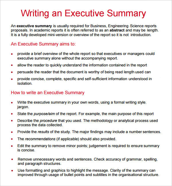 Executive Report - 6 Free PDF , DOC Download | Sample Templates