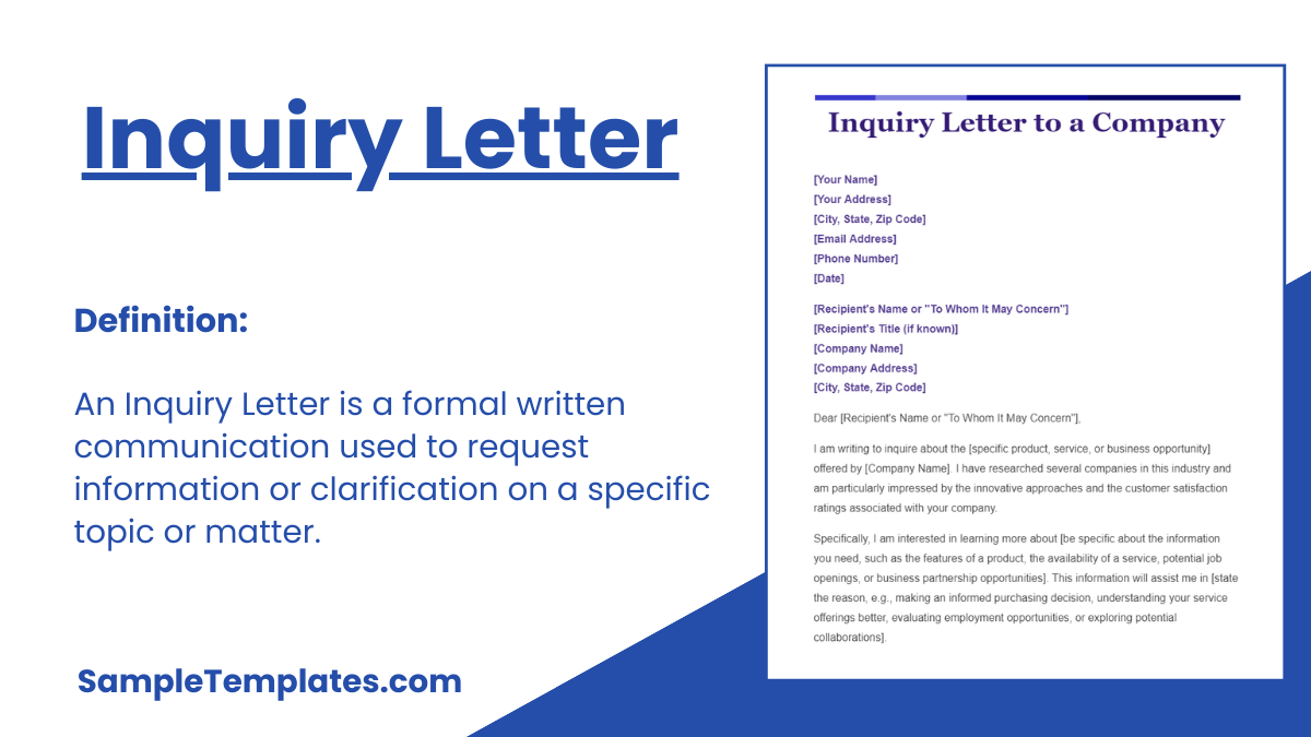 Inquiry Letter