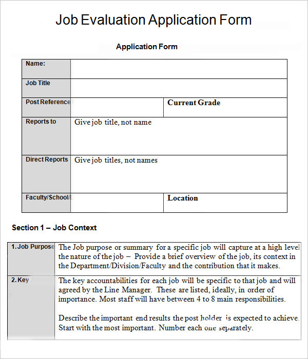 job performance evaluation form free download1