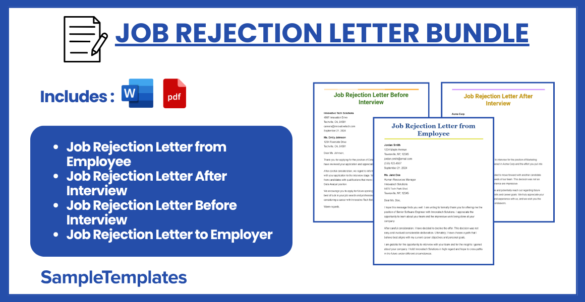 job rejection letter bundle