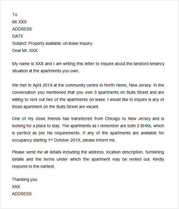 letter of inquiry sample