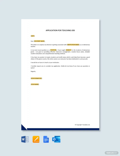letter of introduction for teaching job template