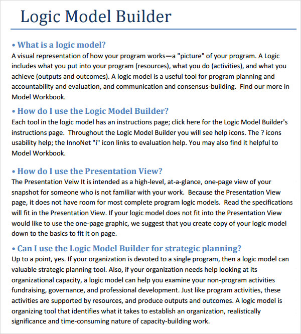 logic model builder template