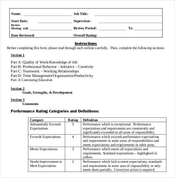 Sample Medical Assistant Performance Evaluation Forms 1217