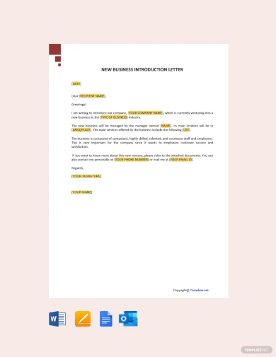 new business introduction letter template